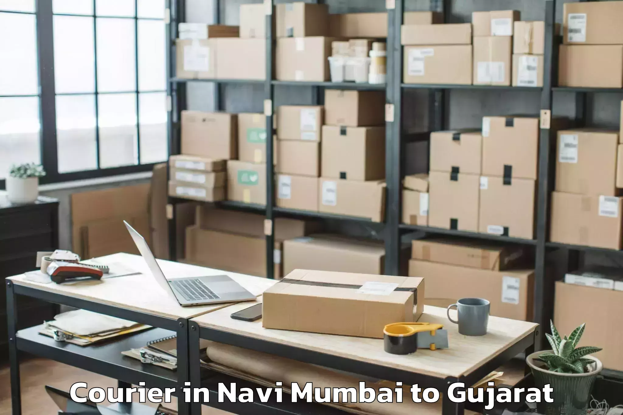 Trusted Navi Mumbai to Thasra Courier